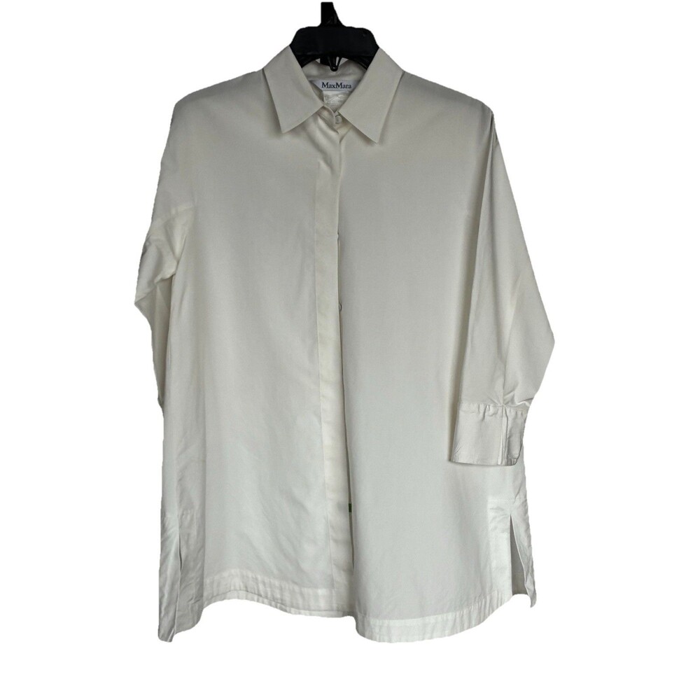 Max Mara Women’s  Oversized White Button Up Size Small